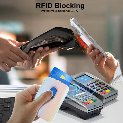 KRTALS Magnetic Wallet Cell Phone Card Holder for Phone Case with Mag-Safe, Stronger Magnetic RFID Leather Phone Wallet Stick on Series of iPhone 17/16/15/14/13/12 and Pro/Promax, Rainbow Color